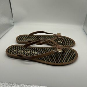 Coach Landon Jelly Flip Flops with Bow Accents Size 6B